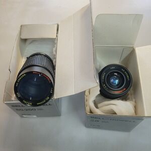 Bell & Howell Canon FD Lens Lot 80-200mm f4.5 Macro & 28mm f2.8 Wide Angle Japan